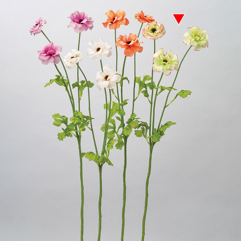 アスカ商会 造花 A-34152　ラナンキュラス×3 #051P　グリ-ンピンク 1本（ご注文単位1本）【直送品】