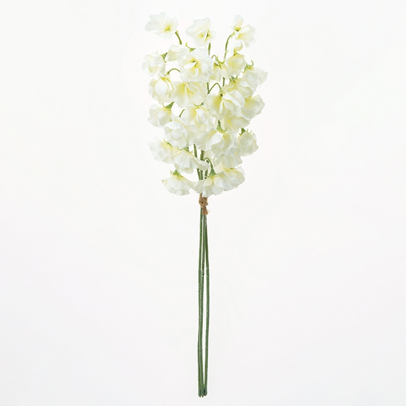 アスカ商会 造花 A-34161　スイトピーバンチ×27 #001　ホワイト 1本（ご注文単位1本）【直送品】