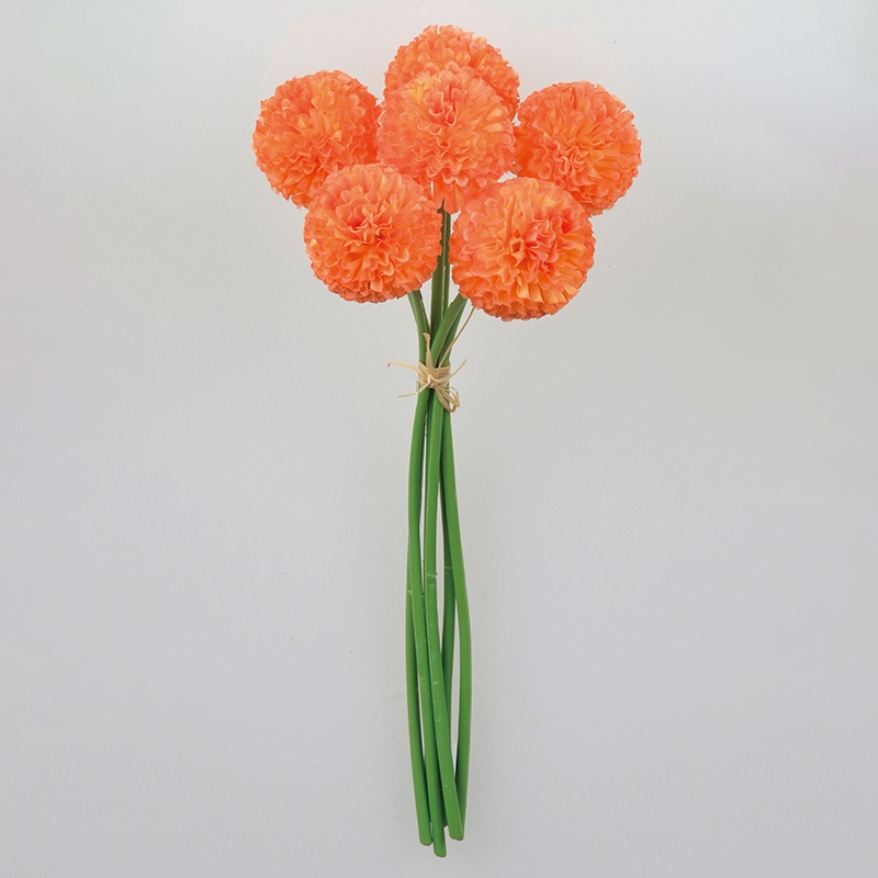 アスカ商会 造花 A-34187　ポンポンマムバンチ #030　オレンジ 1束（ご注文単位1束）【直送品】