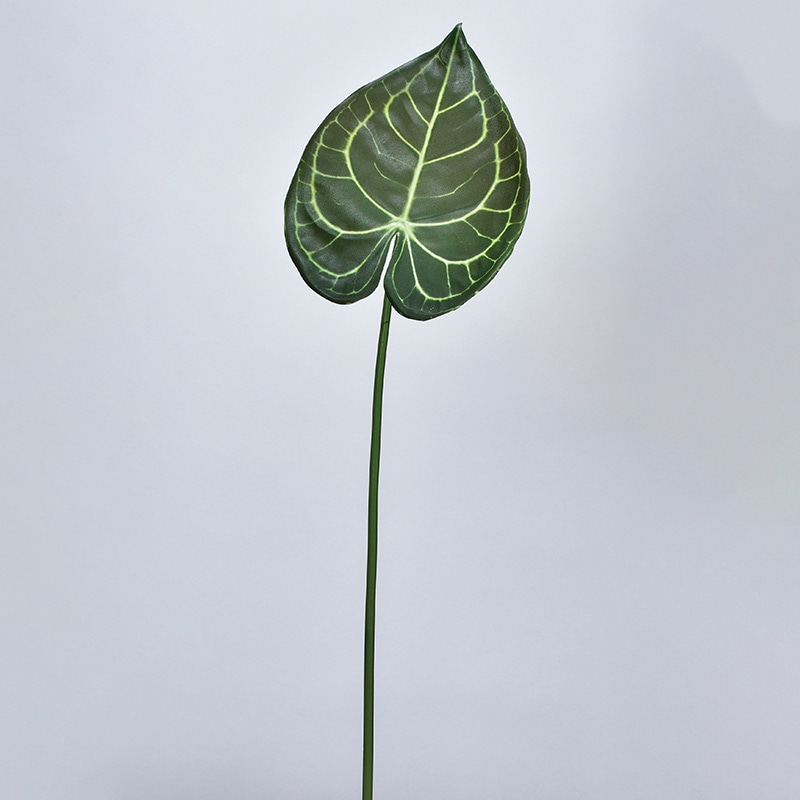 アスカ商会 造花・グリーン A-43680　アンスリウムリーフ #051A　グリ-ン 1本（ご注文単位1本）【直送品】