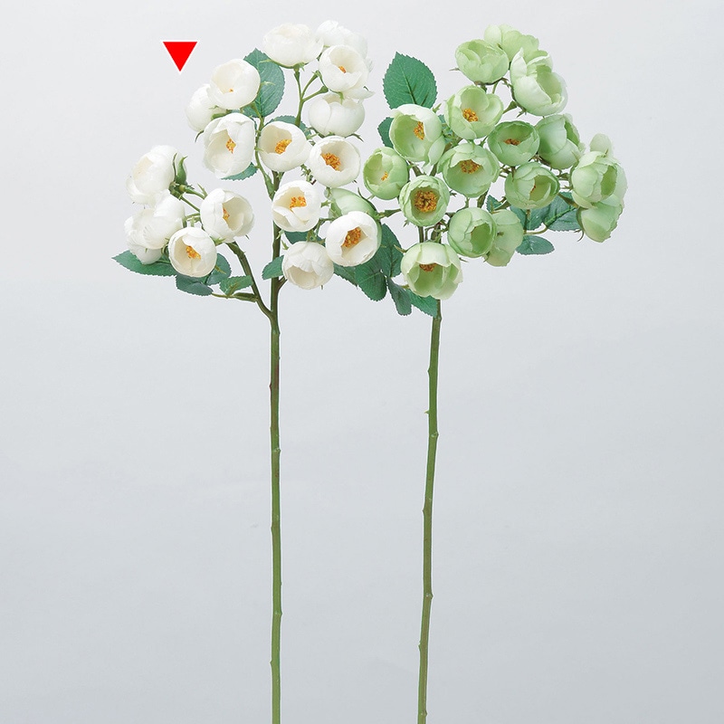 アスカ商会 造花 A-33914 ローズ×18 #001 ホワイト 1本(ご注文単位1本)【直送品】