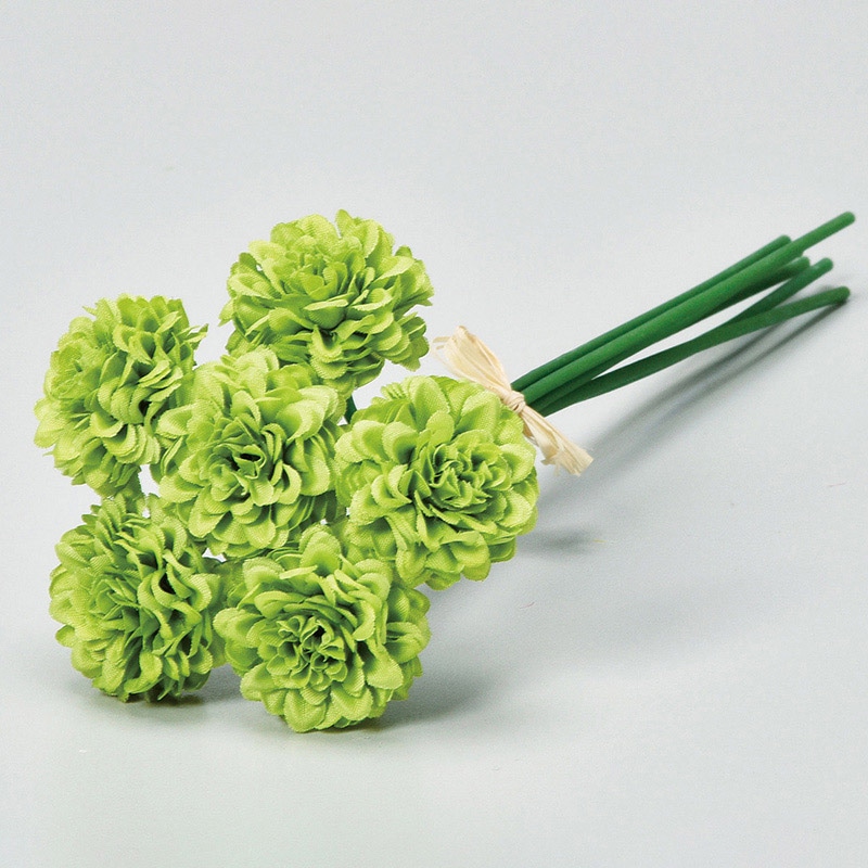 アスカ商会 造花 A-34124　ミニポンポンマムバンチ #051A　グリ-ン 1束（ご注文単位1束）【直送品】