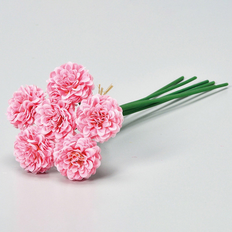 アスカ商会 造花 A-34124　ミニポンポンマムバンチ #003　ピンク 1束（ご注文単位1束）【直送品】