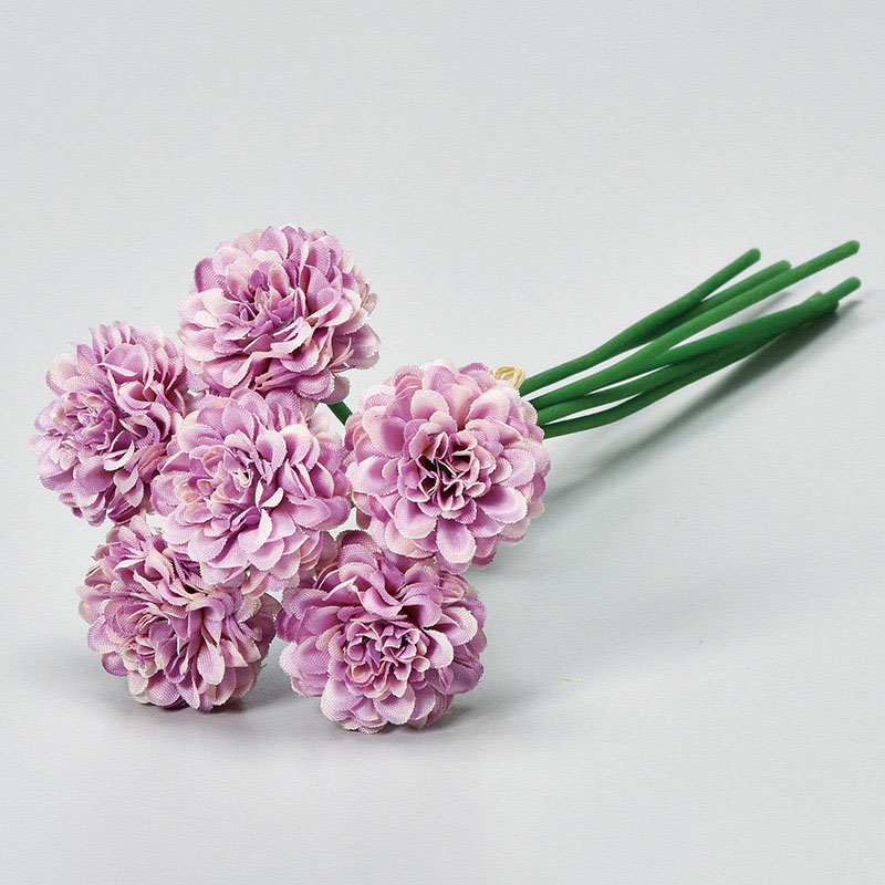 アスカ商会 造花 A-34124　ミニポンポンマムバンチ #006　ラベンダ- 1束（ご注文単位1束）【直送品】