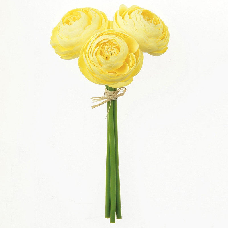 アスカ商会 造花 A-34126　ラナンキュラスバンチ #010　イエロ- 1束（ご注文単位1束）【直送品】