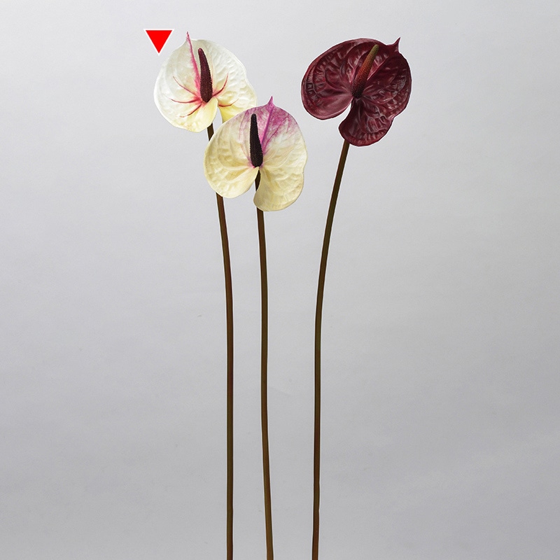 アスカ商会 造花 A-34195 アンスリウム #011R クリームレッド 1本(ご注文単位1本)【直送品】