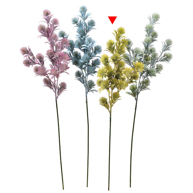 アスカ商会 造花 A-34109　アザミ×22 #010　イエロ- 1本（ご注文単位1本）【直送品】