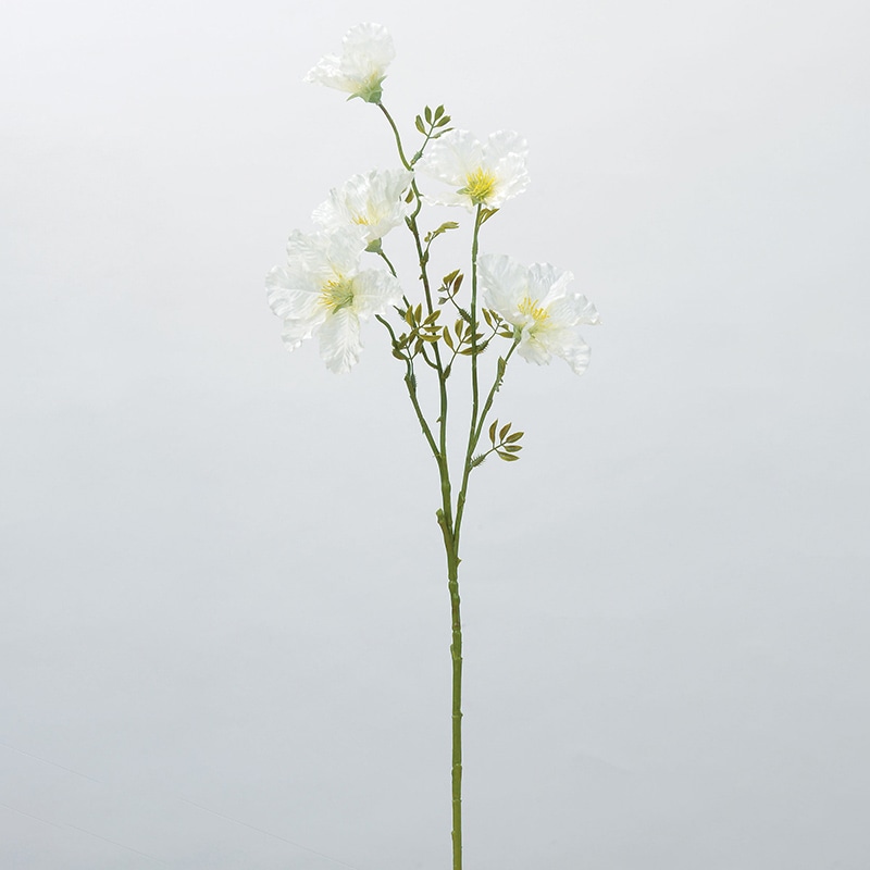 アスカ商会 造花 A-34112 ノウゼンカズラ×5 #001 ホワイト 1本(ご注文単位1本)【直送品】