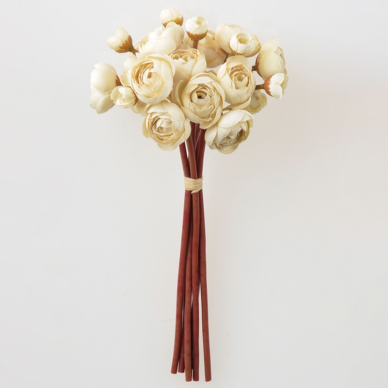 アスカ商会 造花 A-34115　ラナンキュラス×24 #008D　ダスティベ-ジュ 1本（ご注文単位1本）【直送品】