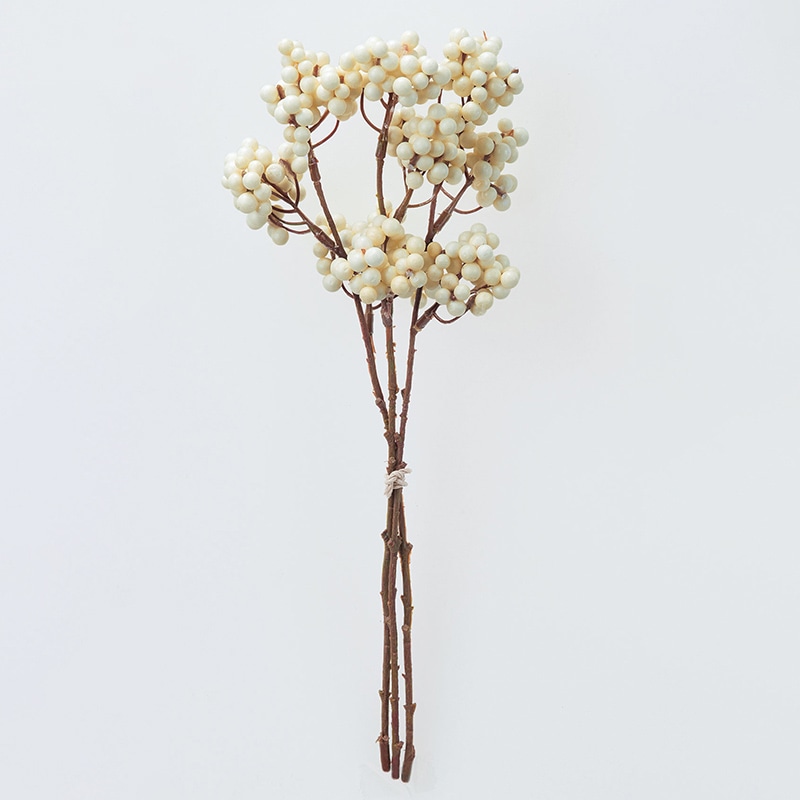 アスカ商会 造花・グリーン A-47933　ベリーバンチ #011　クリ-ムホワイト 1束（ご注文単位1束）【直送品】