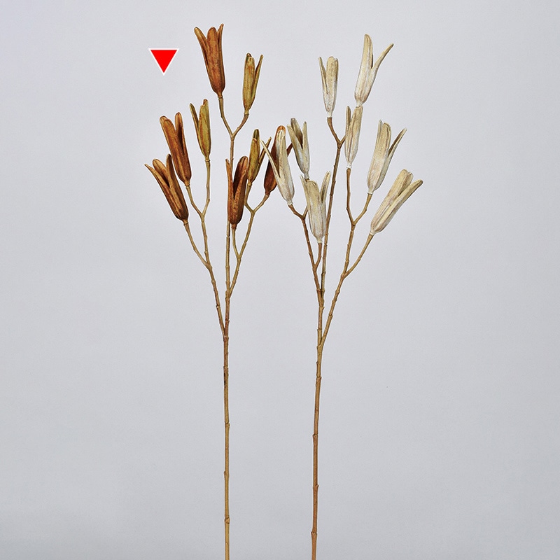 アスカ商会 造花・グリーン A-47936　リリィシードポッド #028　ブラウン 1本（ご注文単位1本）【直送品】