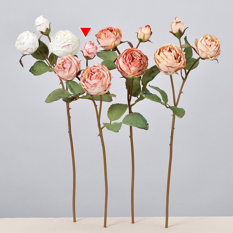 アスカ商会 造花 A-34216 ローズ×2 つぼみ×1 #003 ピンク 1本(ご注文単位1本)【直送品】