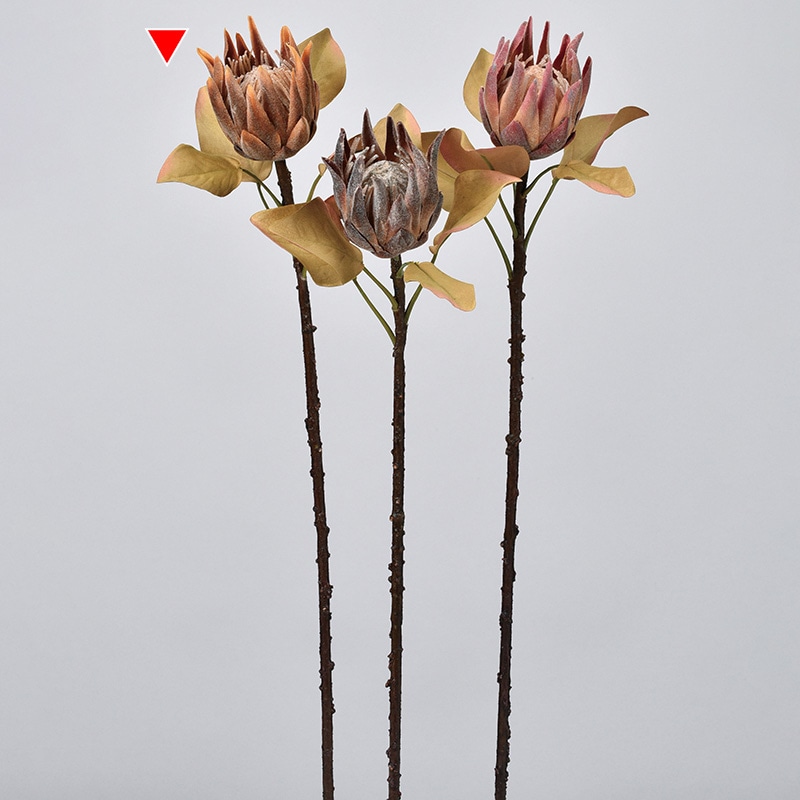 アスカ商会 造花 A-34228　ミニプロテア #028　ブラウン 1本（ご注文単位1本）【直送品】