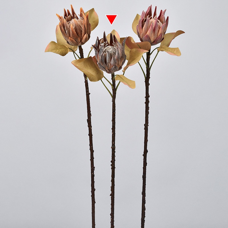 アスカ商会 造花 A-34228　ミニプロテア #028D　ダ-クブラウン 1本（ご注文単位1本）【直送品】