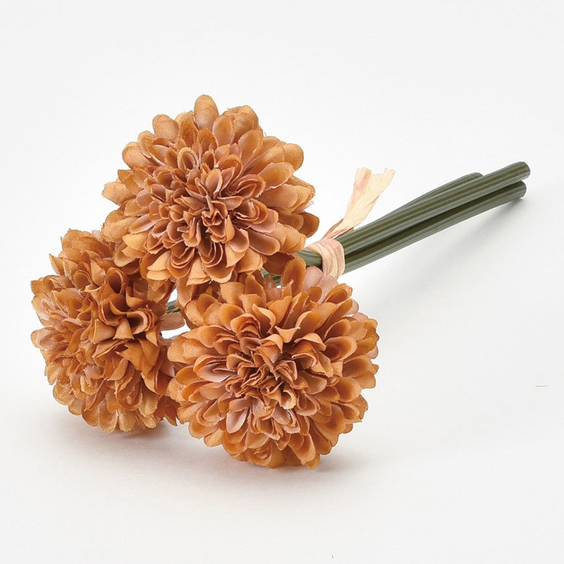 アスカ商会 造花 A-34234 ポンポンマム #028B ライトブラウン 1束(ご注文単位1束)【直送品】