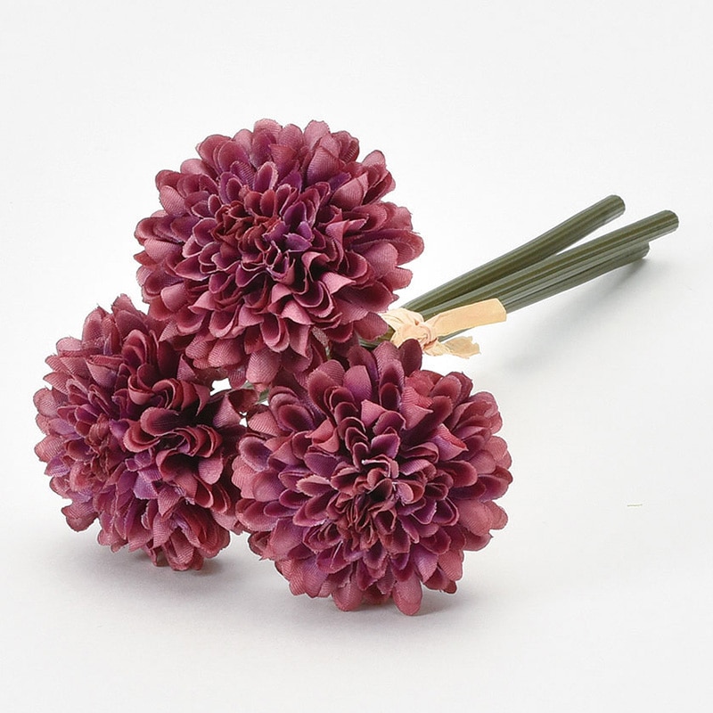 アスカ商会 造花 A-34234 ポンポンマム #007E アンティークパープル 1束(ご注文単位1束)【直送品】