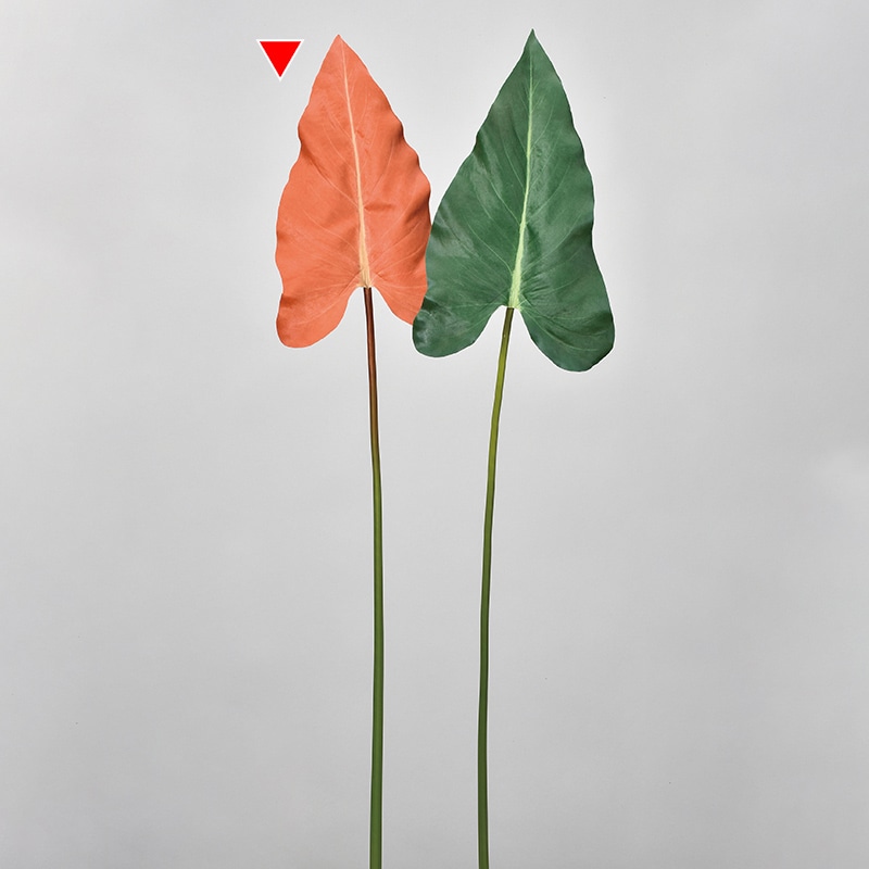 アスカ商会 造花・グリーン A-43834 アロカシア #013A コ-ラル 1本(ご注文単位1本)【直送品】