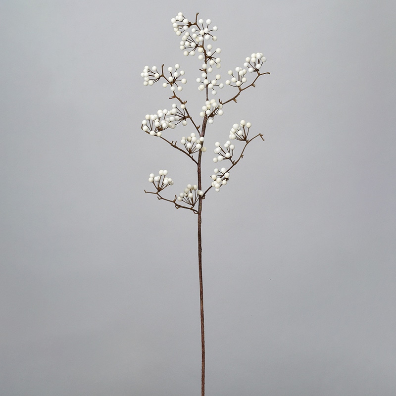 アスカ商会 造花・グリーン A-47942 ベリースプレー #001 ホワイト 1本(ご注文単位1本)【直送品】