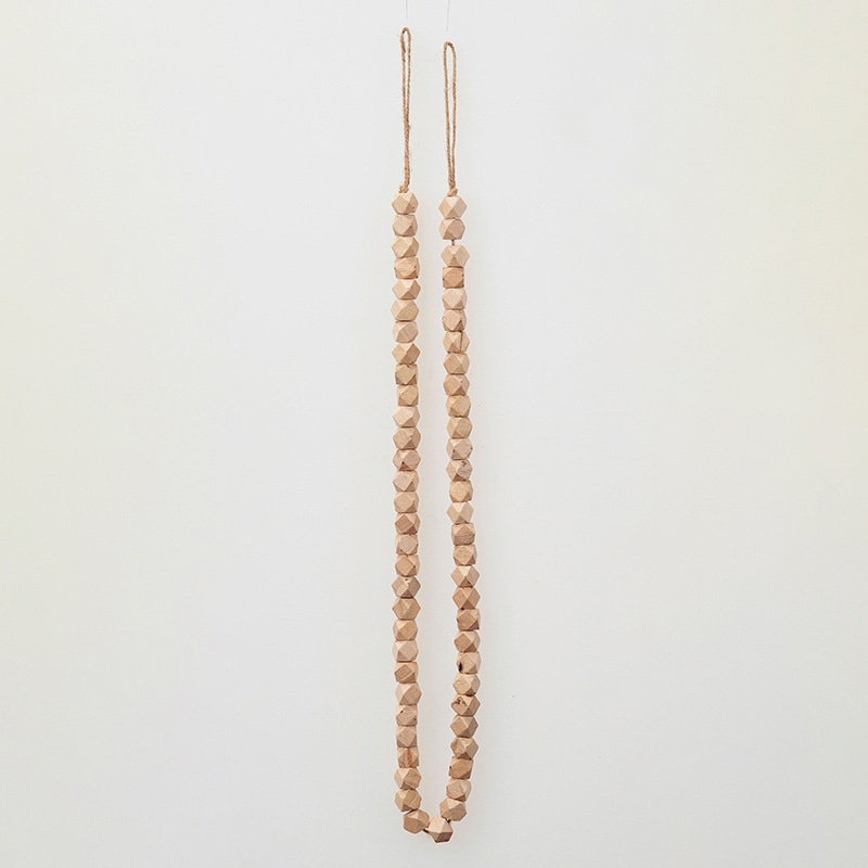 アスカ商会 ディスプレイ用品 A-15741 ウッドビーズガーランド #044 ナチュラル 1本(ご注文単位1本)【直送品】