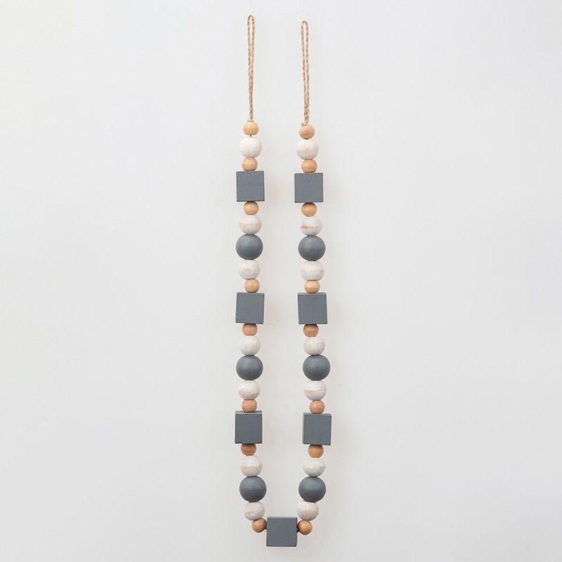 アスカ商会 ディスプレイ用品 A-15742 ウッドビーズガーランド #063W グレイホワイト 1本(ご注文単位1本)【直送品】