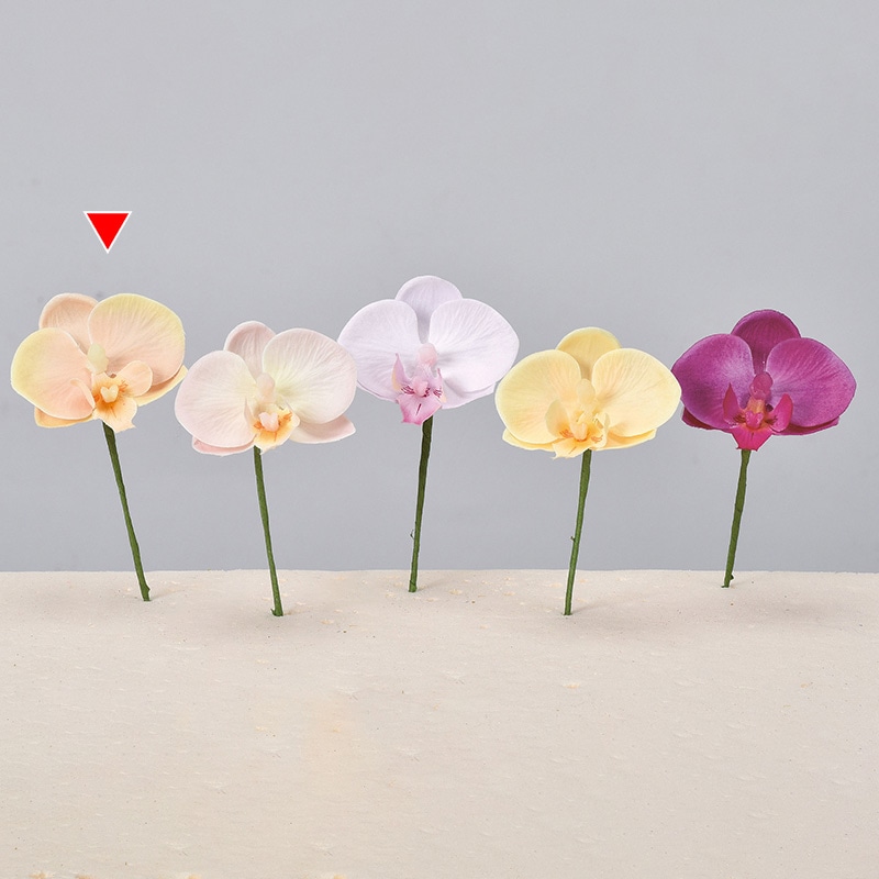 アスカ商会 造花 A-34237　コチョウランピック　S #004　ピーチ 1本（ご注文単位1本）【直送品】