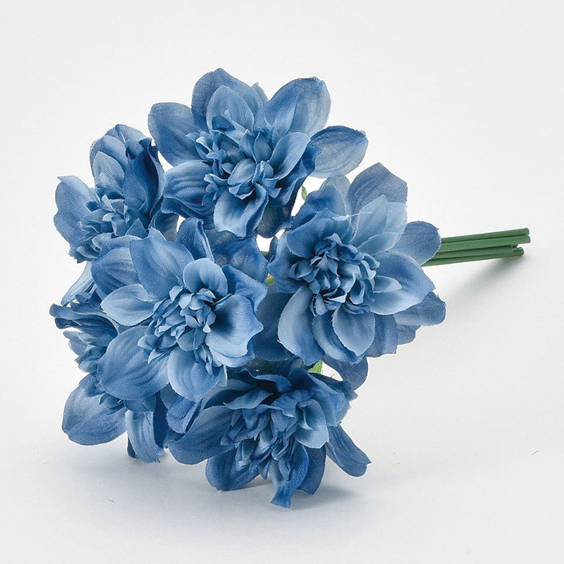 アスカ商会 造花 A-34239　ダリアバンドル #019　ライトブルー 1束（ご注文単位1束）【直送品】