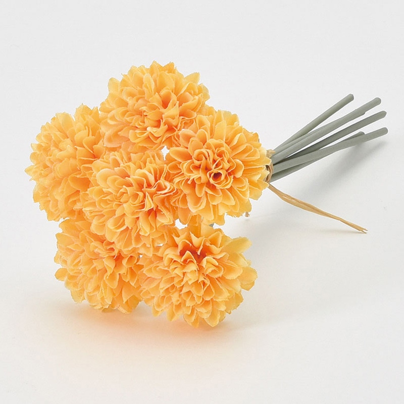 アスカ商会 造花 A-34240　ポンポンマムバンドル #030B　ライトオレンジ 1束（ご注文単位1束）【直送品】