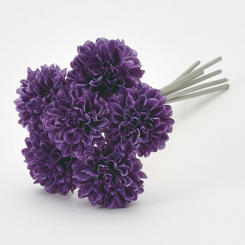 アスカ商会 造花 A-34240　ポンポンマムバンドル #007　パープル 1束（ご注文単位1束）【直送品】