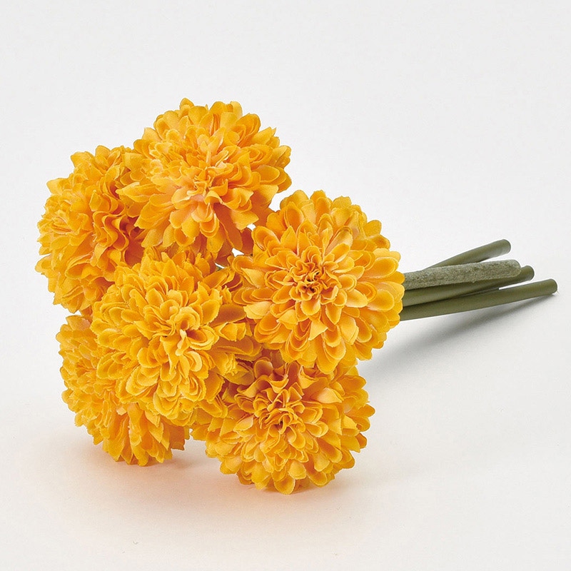 アスカ商会 造花 A-34241　ポンポンマムバンドル #040Y　ゴールドイエロー 1束（ご注文単位1束）【直送品】