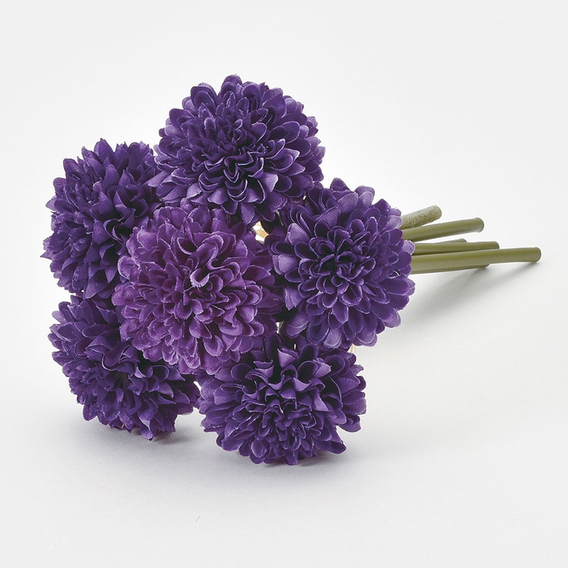 アスカ商会 造花 A-34241　ポンポンマムバンドル #007　パープル 1束（ご注文単位1束）【直送品】