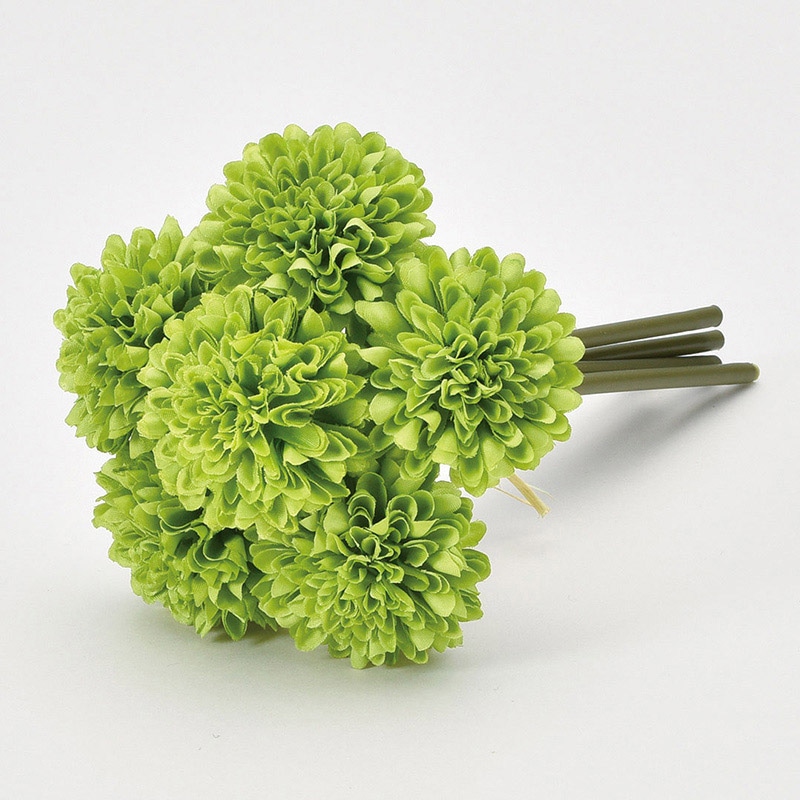 アスカ商会 造花 A-34241　ポンポンマムバンドル #051A　グリーン 1束（ご注文単位1束）【直送品】