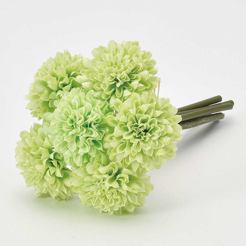 アスカ商会 造花 A-34241　ポンポンマムバンドル #052B　ライトグリーン 1束（ご注文単位1束）【直送品】