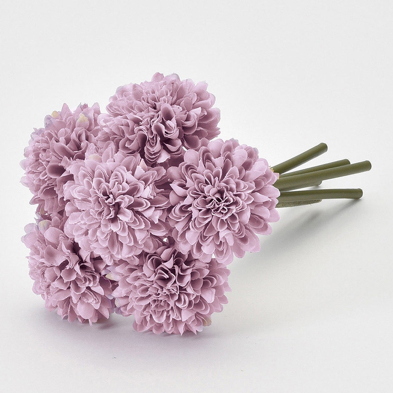 アスカ商会 造花 A-34241　ポンポンマムバンドル #007B　ライトパープル 1束（ご注文単位1束）【直送品】