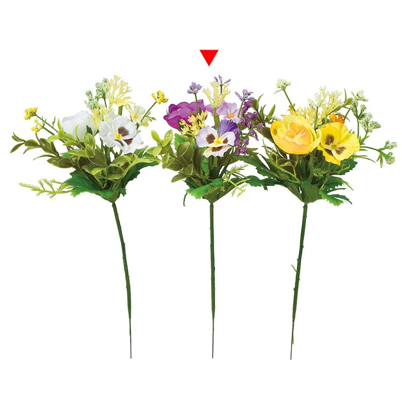 アスカ商会 造花 A-34283　ミックスフラワーピック #007　パ-プル 1本（ご注文単位1本）【直送品】