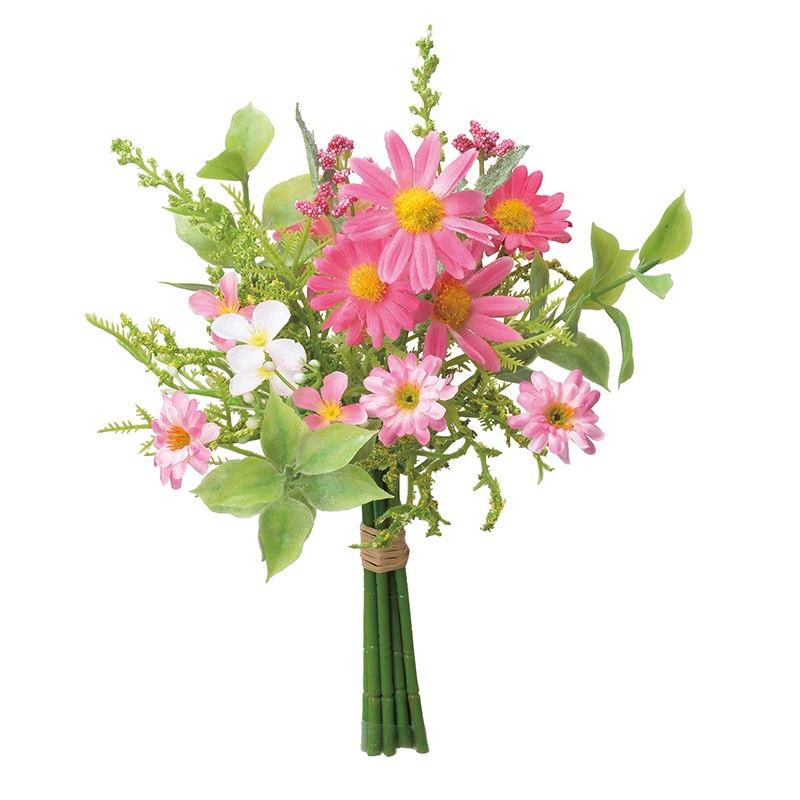 アスカ商会 造花 A-34285　ミックスフラワーバンチ #003　ピンク 1束（ご注文単位1束）【直送品】