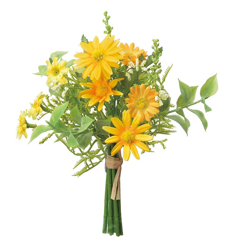 アスカ商会 造花 A-34285　ミックスフラワーバンチ #010　イエロ- 1束（ご注文単位1束）【直送品】