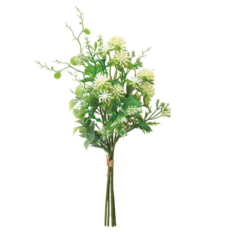 アスカ商会 造花 A-34287　ミックスフラワーバンチ #011　クリ-ムホワイト 1束（ご注文単位1束）【直送品】