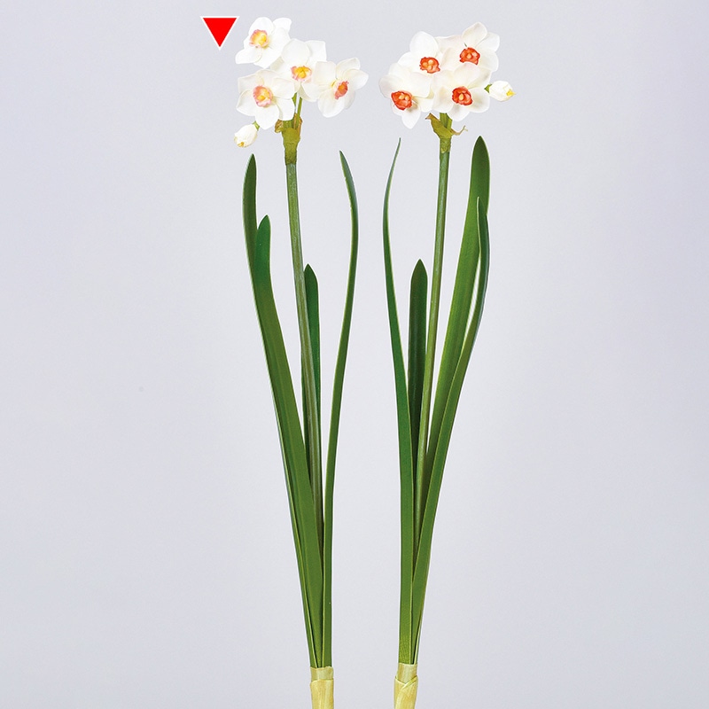 アスカ商会 造花 A-34308　スイセン×4　つぼみ×1 #001P　ホワイトピンク 1本（ご注文単位1本）【直送品】