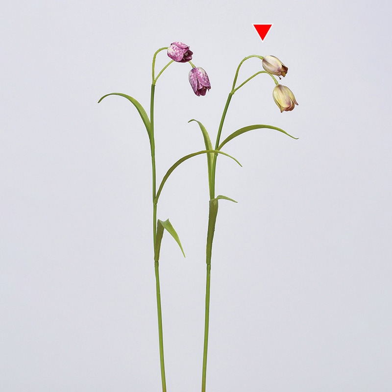 アスカ商会 造花 A-34309 フリチラリア×2 #053P グリーンパープル 1本(ご注文単位1本)【直送品】