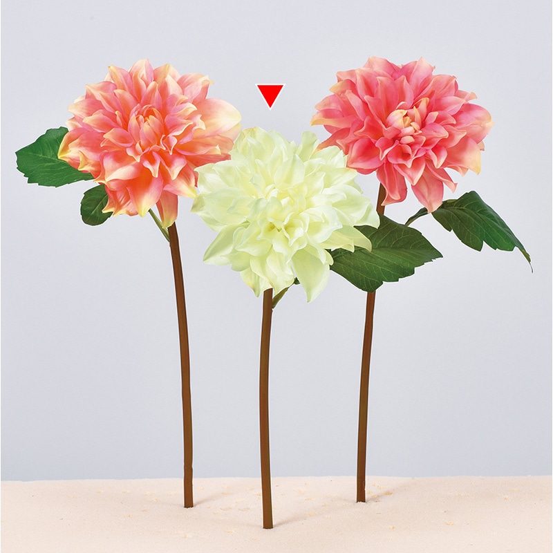 アスカ商会 造花 A-34315　ダリア #020　ソフトイエロ- 1本（ご注文単位1本）【直送品】