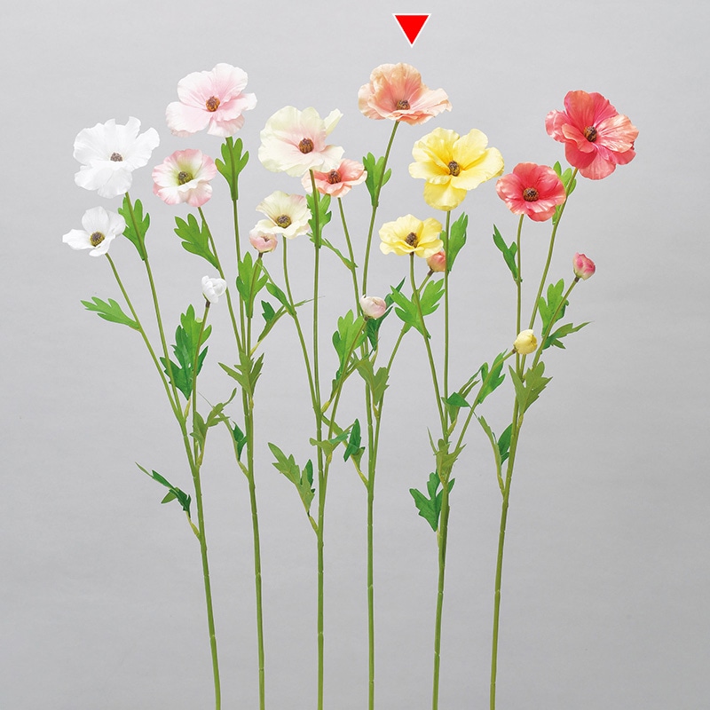 アスカ商会 造花 A-34294バターカップ #004 ピ-チ 1本(ご注文単位1本)【直送品】