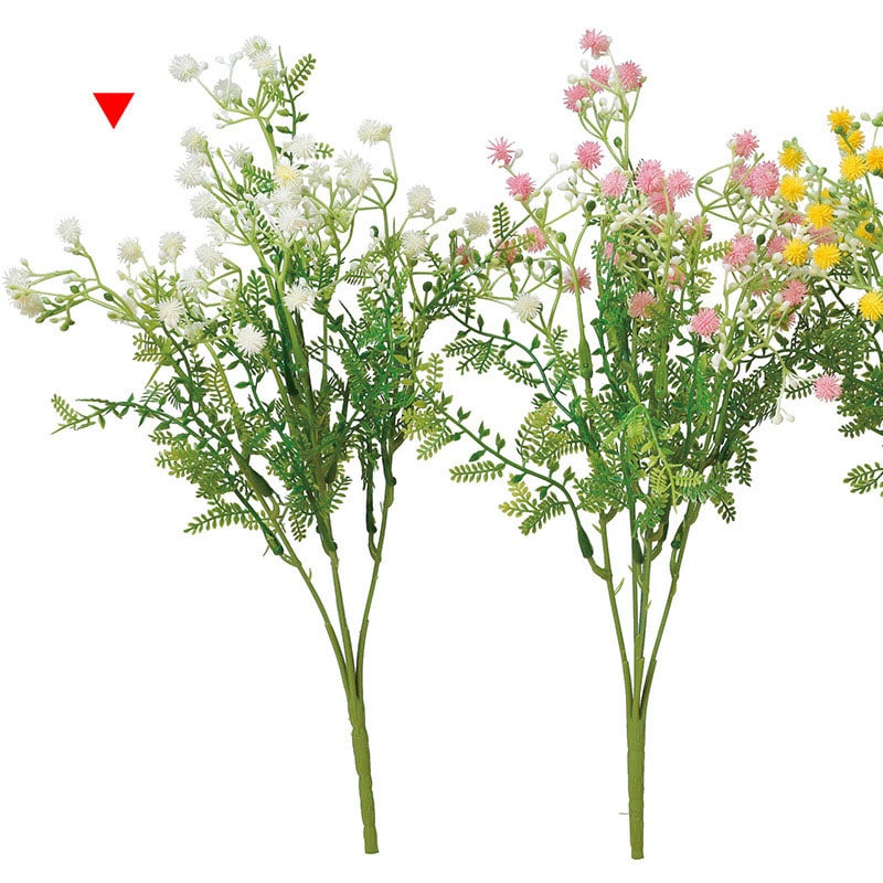 アスカ商会 造花 A-34296 ミニフラワーブッシュ #001 ホワイト 1本(ご注文単位1本)【直送品】