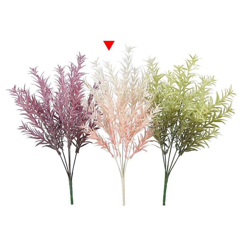 アスカ商会 造花・グリーン A-43859 リーフブッシュ #011P クリームホワイトピンク 1本(ご注文単位1本)【直送品】