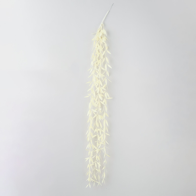 アスカ商会 造花・グリーン A-43863グラスリーフハンギングB #011Y　クリ-ムイエロ- 1本（ご注文単位1本）【直送品】