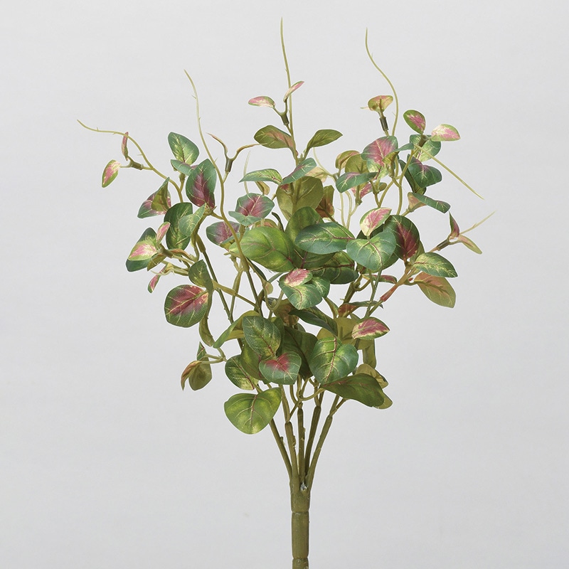 アスカ商会 造花・グリーン A-43910　リーフブッシュ #053P　グリーンパープル 1本（ご注文単位1本）【直送品】