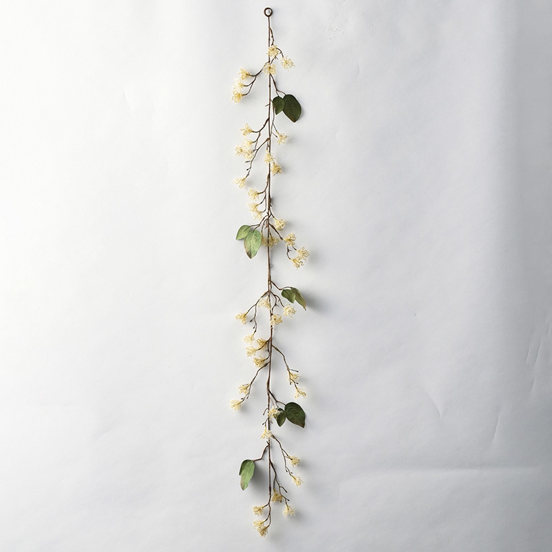 アスカ商会 造花 A-34339クレマチスシードガーランド #008　ベ-ジュ 1本（ご注文単位1本）【直送品】