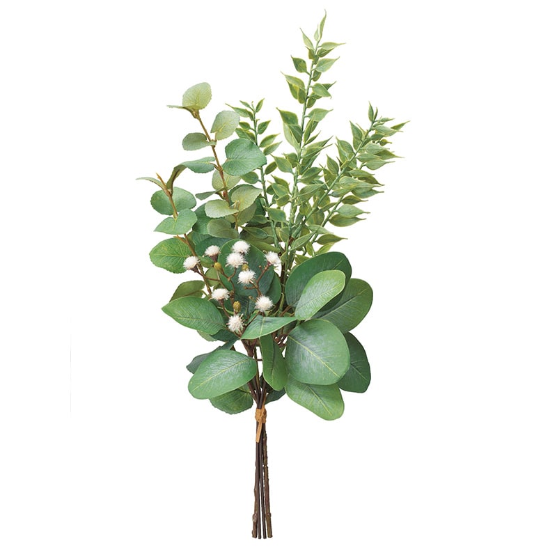 アスカ商会 造花・グリーン A-43969　ミックスリーフバンチ #051A　グリ-ン 1束（ご注文単位1束）【直送品】