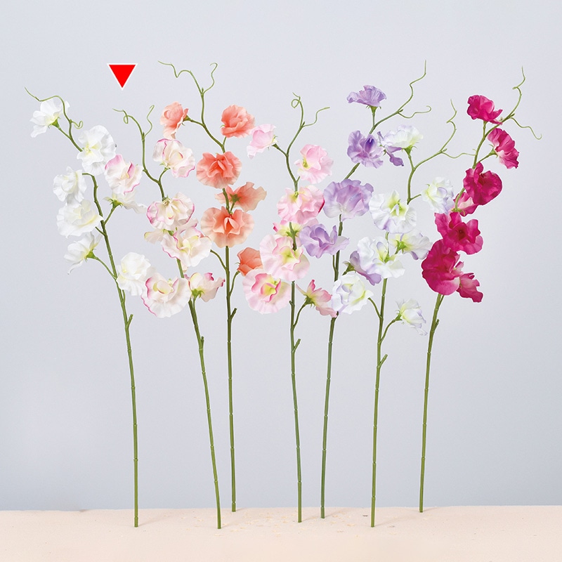 アスカ商会 造花 A-34346　スイトピー×7 #003C　クリ-ムピンク 1本（ご注文単位1本）【直送品】