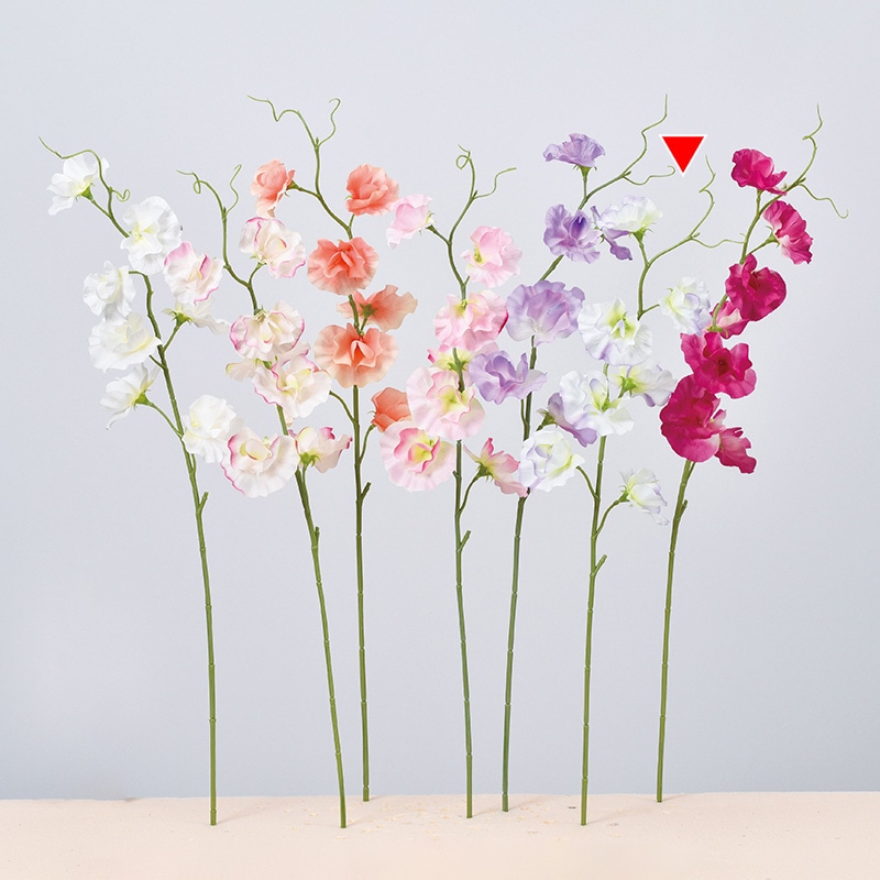 アスカ商会 造花 A-34346　スイトピー×7 #017W　ホワイトライラック 1本（ご注文単位1本）【直送品】