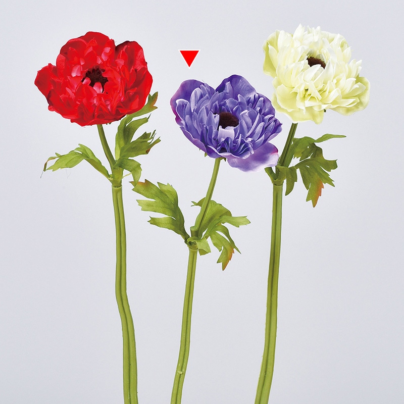 アスカ商会 造花 A-34352　アネモネ #035　バイオレット 1本（ご注文単位1本）【直送品】